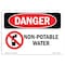 Signmission Safety Sign, OSHA Danger, 3.5" Height, Non-Potable Water, Landscape OS-DS-D-35-L-1499 - alternate 1